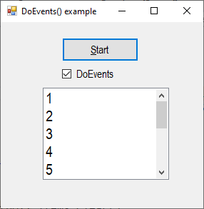 Alt Calling DoEvents() enables the list box can be updated and the form window can be moved