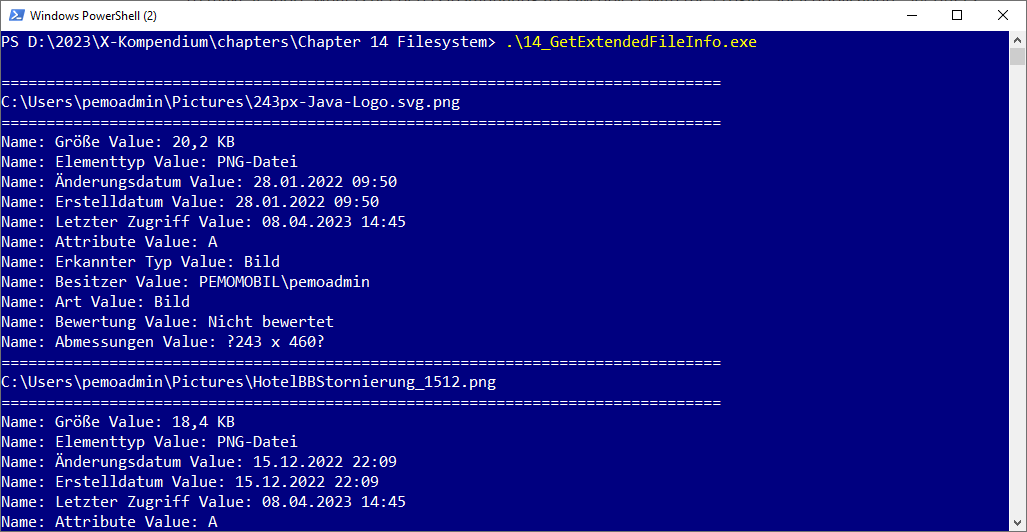 Alt Querying the extended file properties through COM and Shell.Application