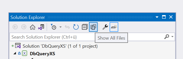 Alt Not all files in the project directory are shown by default