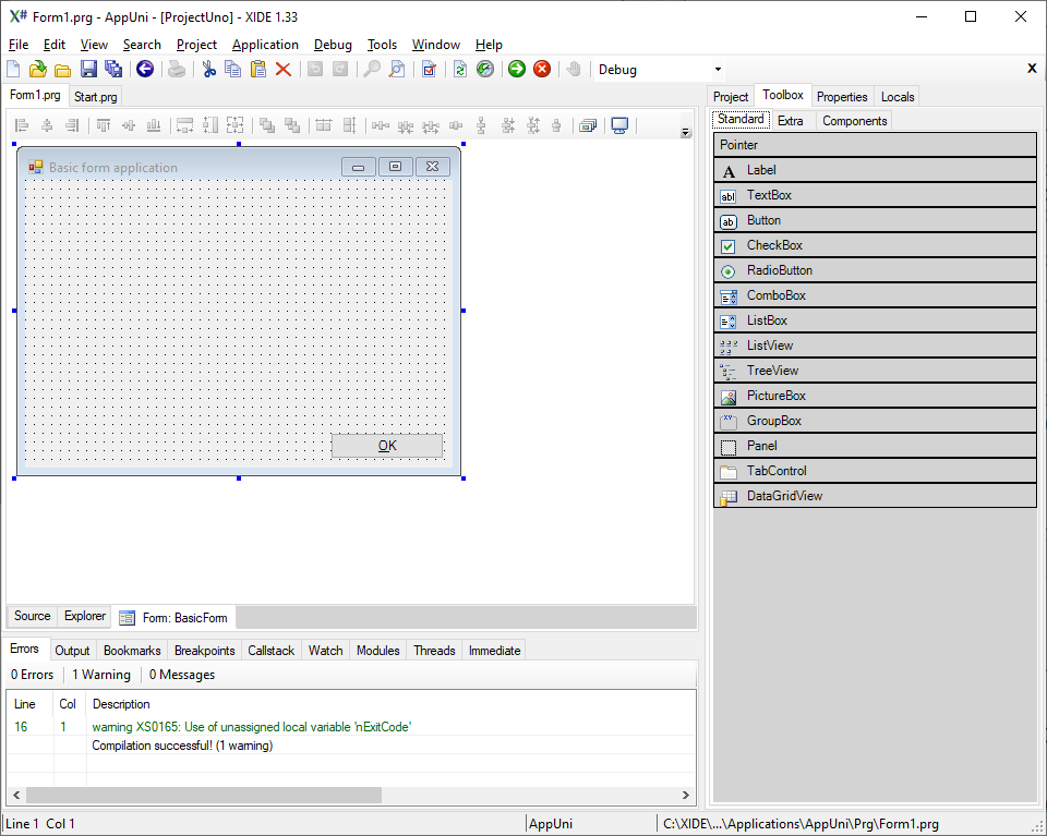 Alt XIDE offers a nice WinForms designer