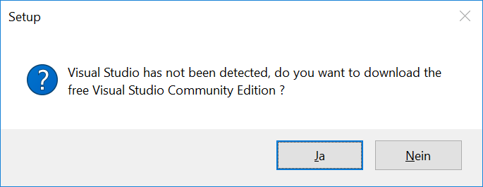 Alt If Visual Studio is not installed, the friendly people from X# will download it for you style="zoom:67%;"